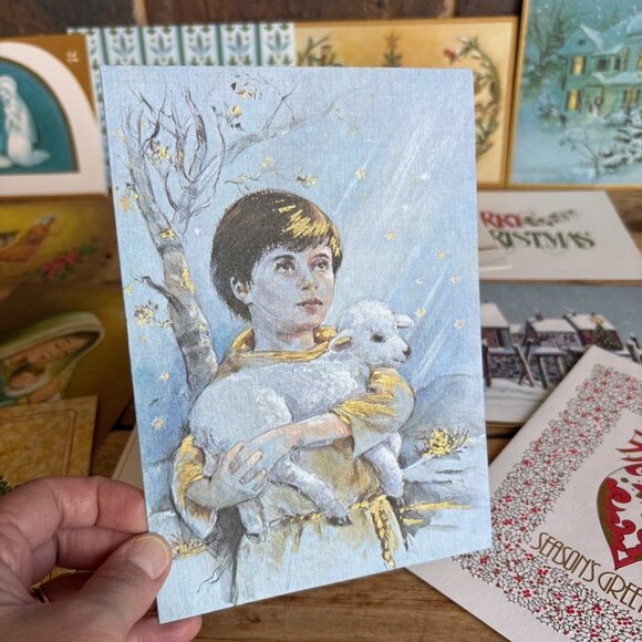 Lot 20 Vtg Christmas Cards UNUSED And Envelopes Famous Artists Studios READ - Picture 9 of 16